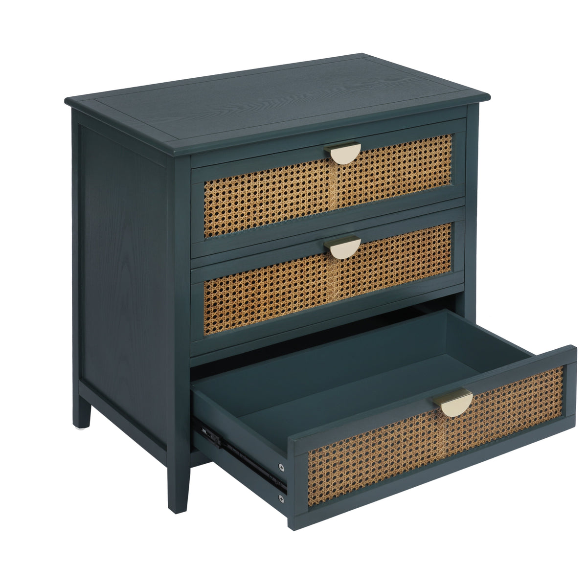 3 Drawer Rattan Storage Cabinet for Bedroom & Living Room