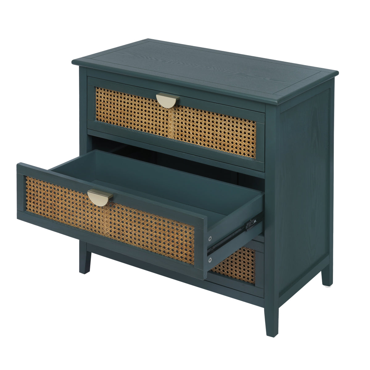 3 Drawer Rattan Storage Cabinet for Bedroom & Living Room