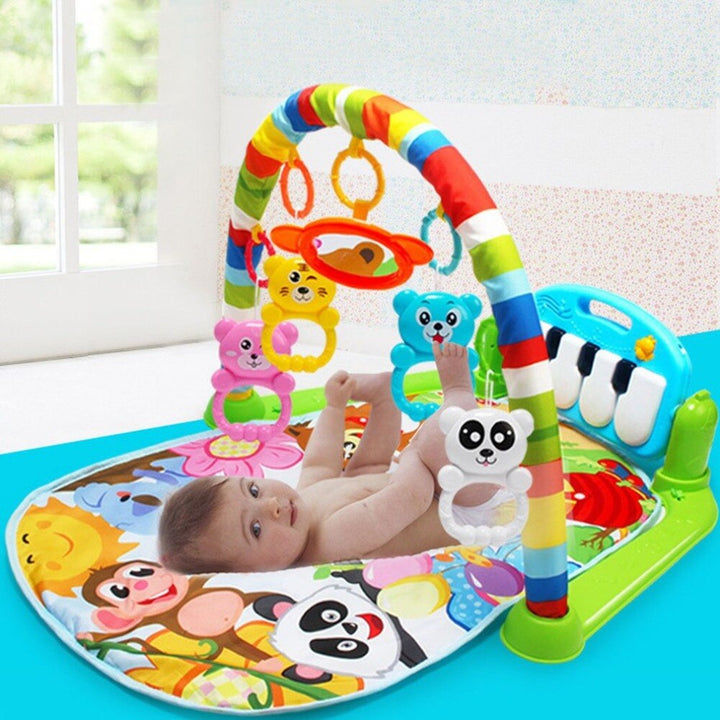 3-in-1 Baby Play Mat with Foot Piano for Tummy Time
