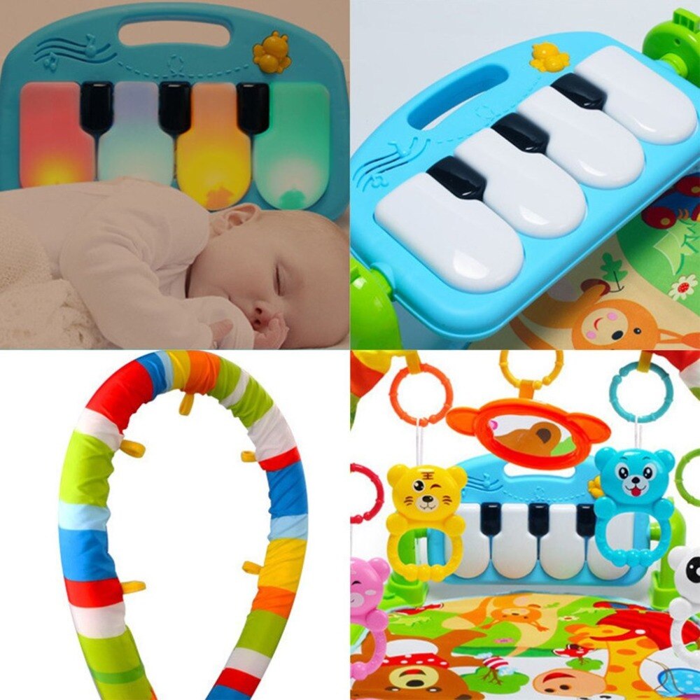 3-in-1 Baby Play Mat with Foot Piano for Tummy Time