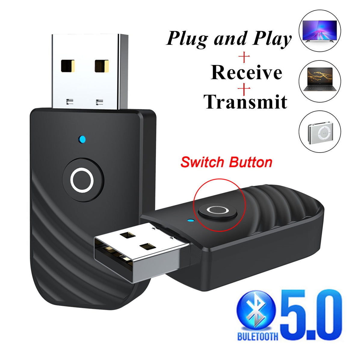 Bluetooth 5.0 Car Adapter: Turn Any AUX Stereo Wireless