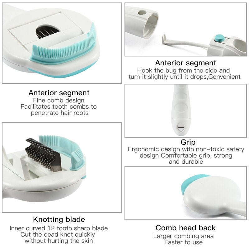 3-in-1 Dog & Cat Grooming Comb for Easier Shedding