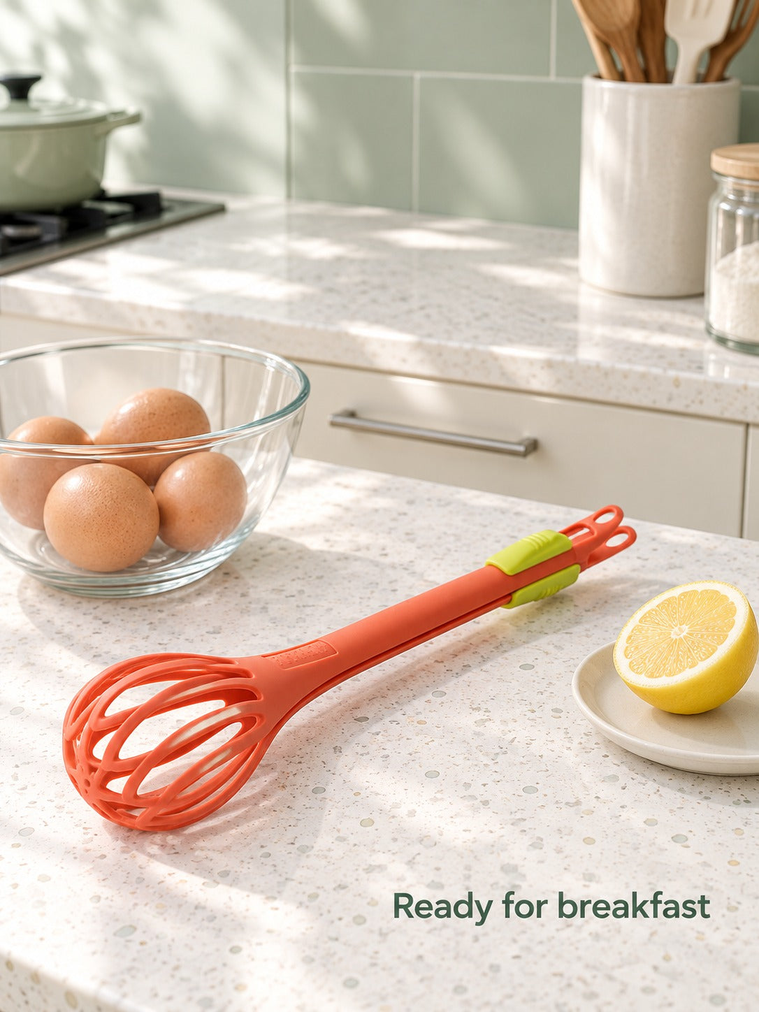 3-in-1 Egg Beater Whisk, Tongs and Bread Clip Tool