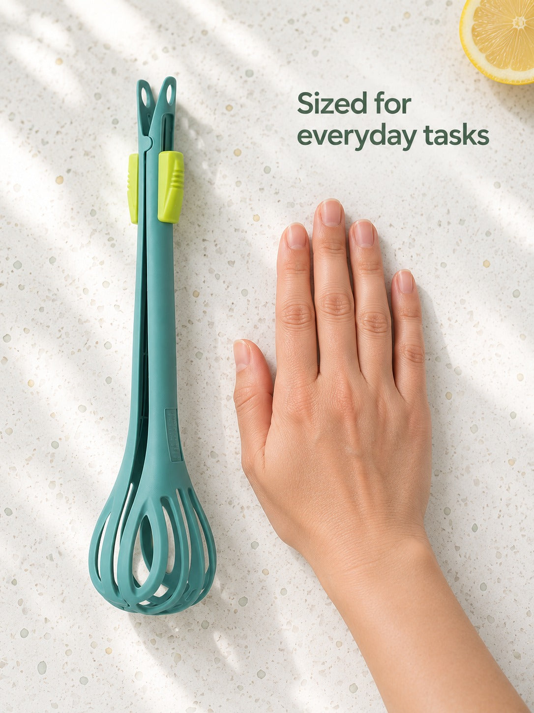 3-in-1 Egg Beater Whisk, Tongs and Bread Clip Tool