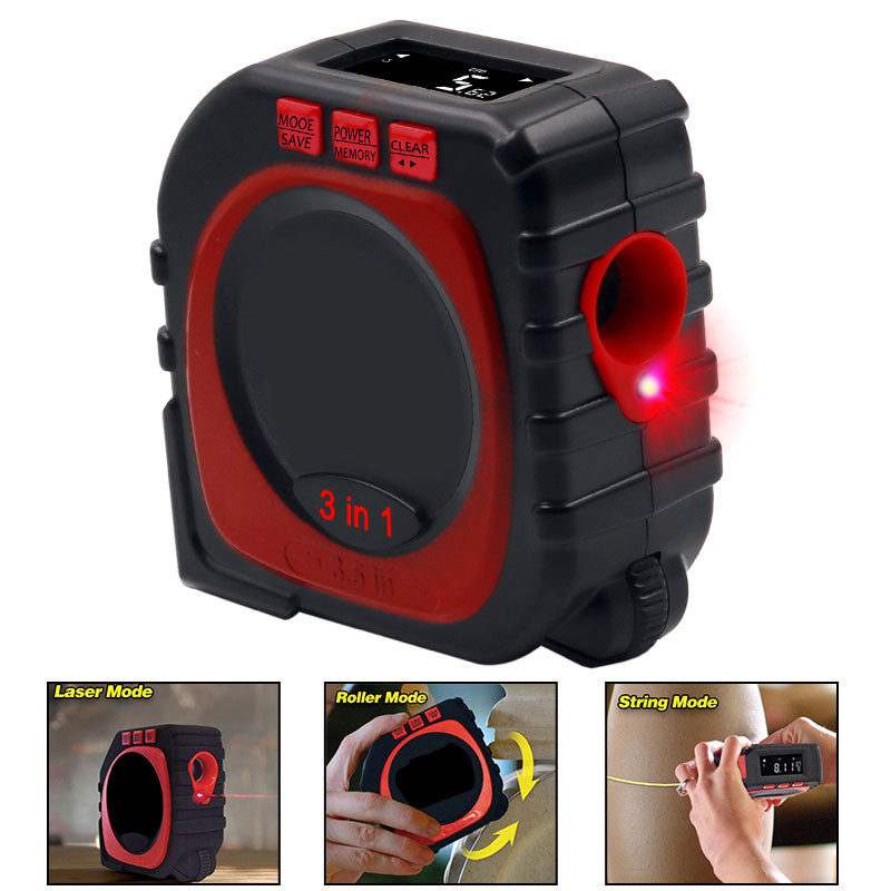 3-in-1 Digital Laser Measuring Tape With String Mode