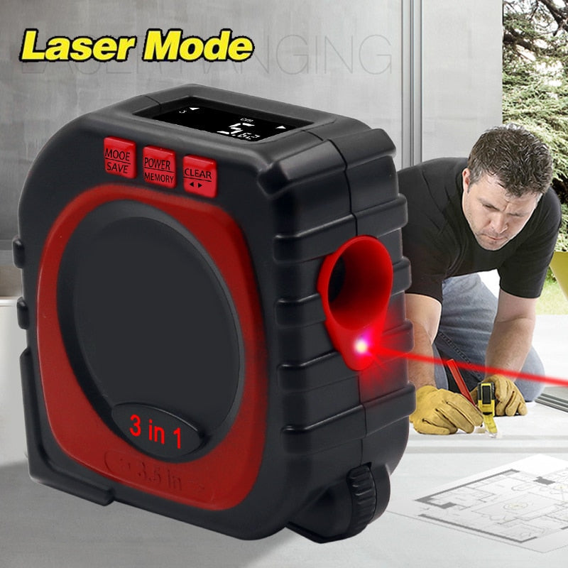 3-in-1 Digital Laser Measuring Tape With String Mode