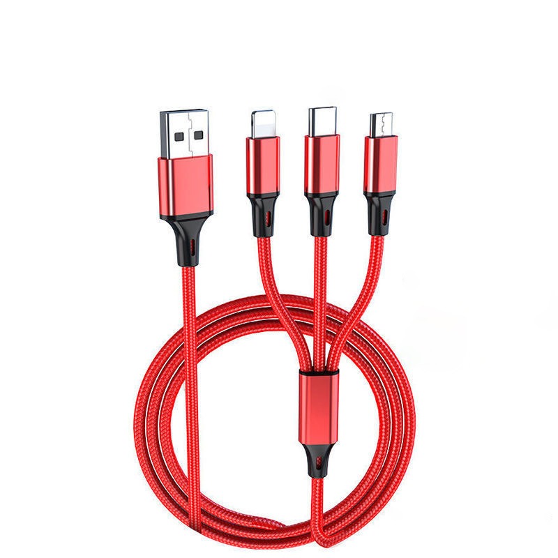 3-in-1 Charging Cable for iPhone, USB-C & Micro-USB