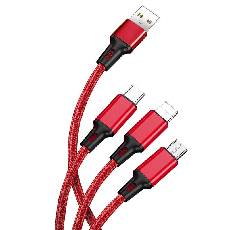 3-in-1 Charging Cable for iPhone, USB-C & Micro-USB