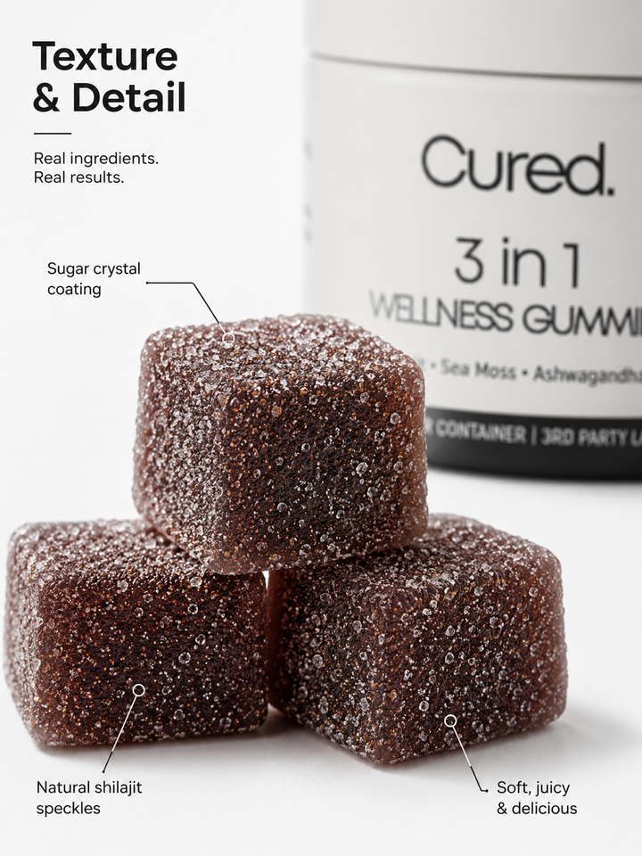 Shilajit Gummies for Men — 3‑in‑1 Vitality, Energy & Focus Chews