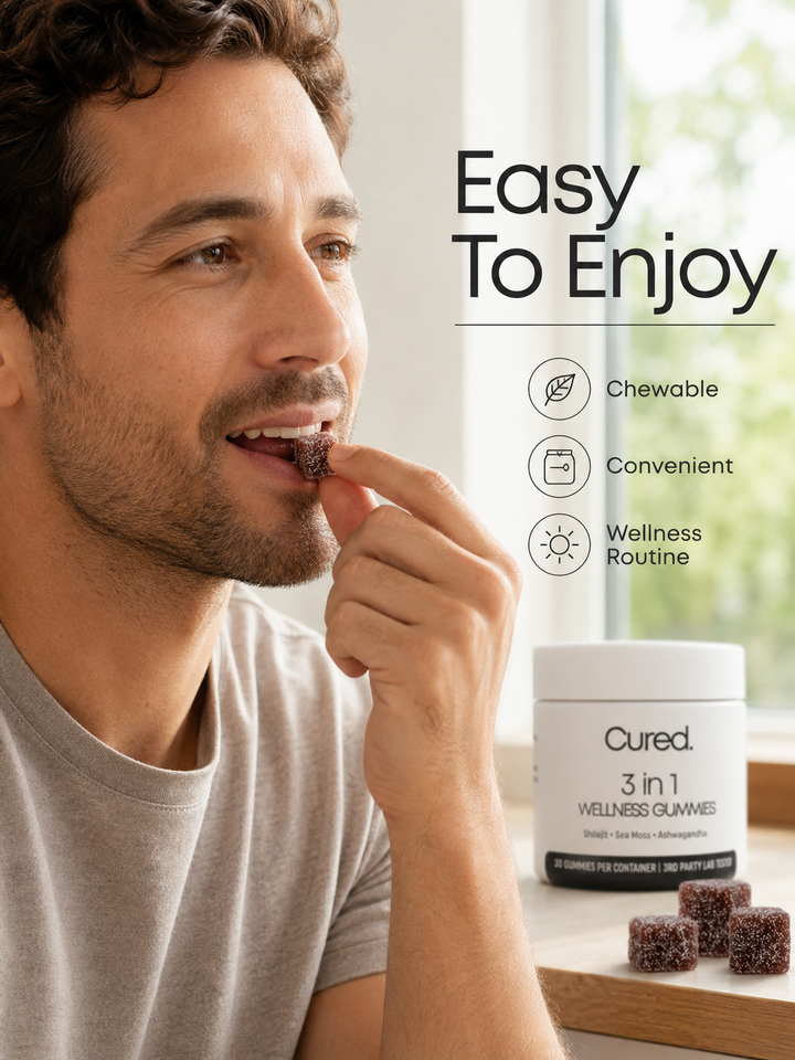 Shilajit Gummies for Men — 3‑in‑1 Vitality, Energy & Focus Chews