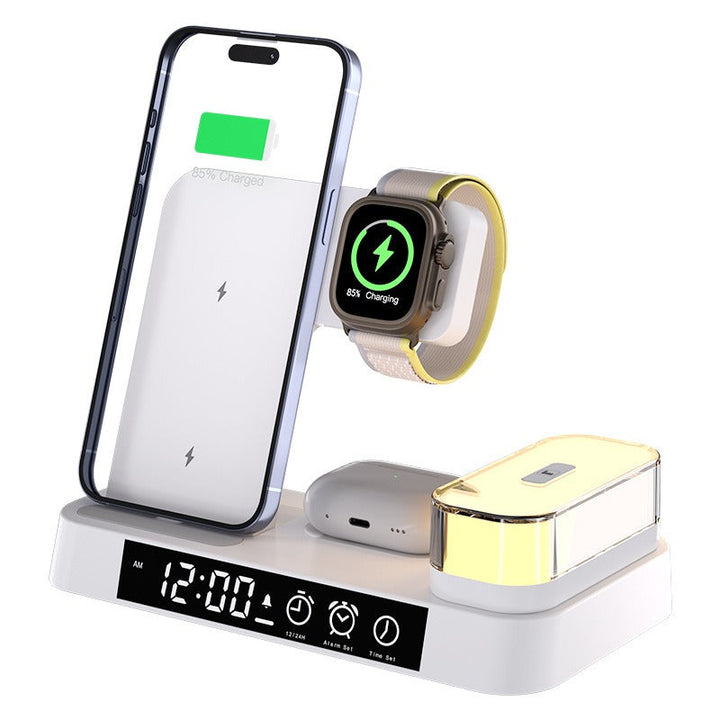 3-in-1 Wireless Charging Station with Alarm Clock for iPhone
