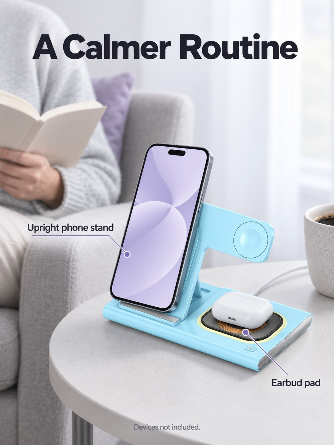 3-in-1 Wireless Charger Stand for Phone, Watch, Earbuds