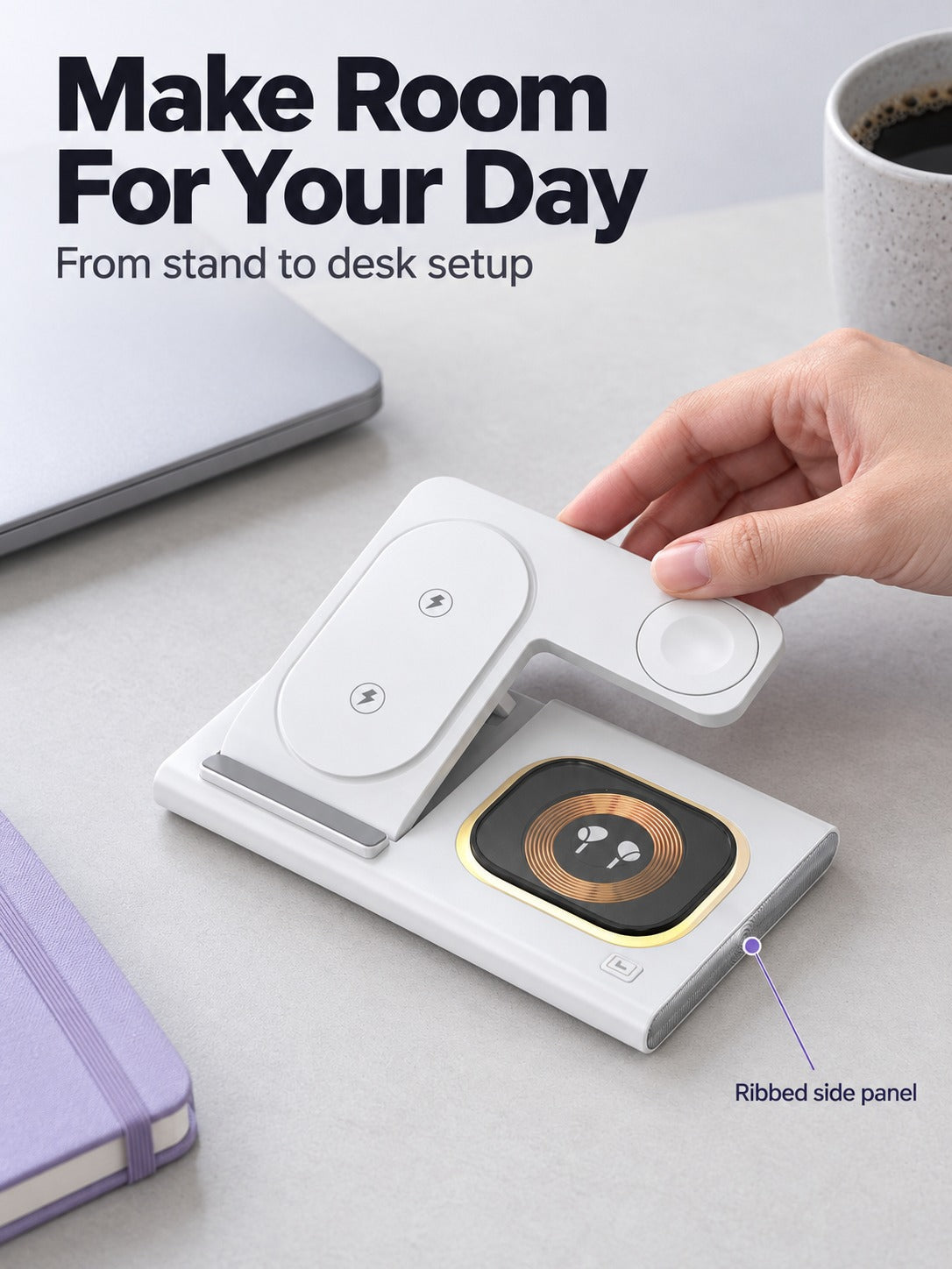 3-in-1 Wireless Charger Stand for Phone, Watch, Earbuds