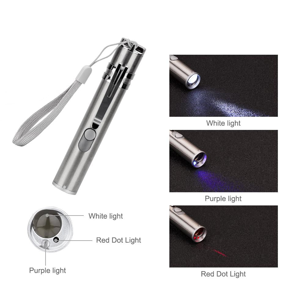 Cat Laser Pointer Pen Light: Rechargeable 3-in-1 Toy