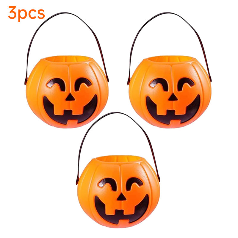 Halloween Pumpkin Buckets for Trick-or-Treating Set