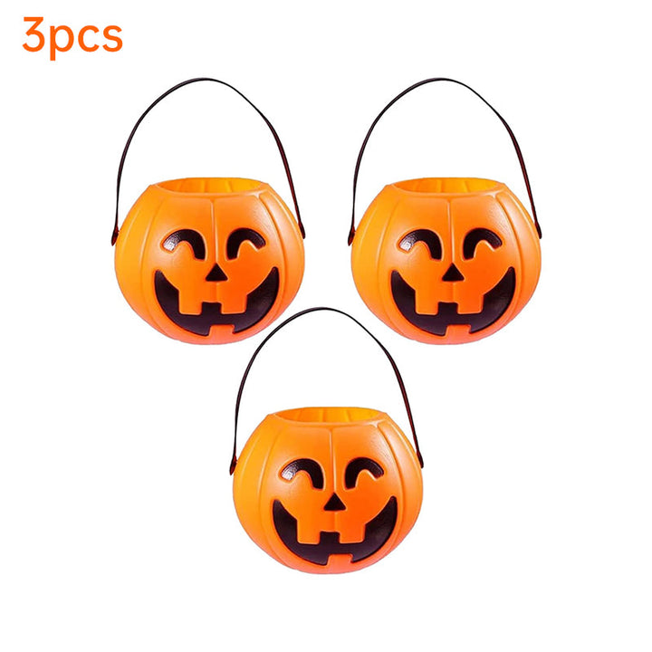 Halloween Pumpkin Buckets for Trick-or-Treating Set