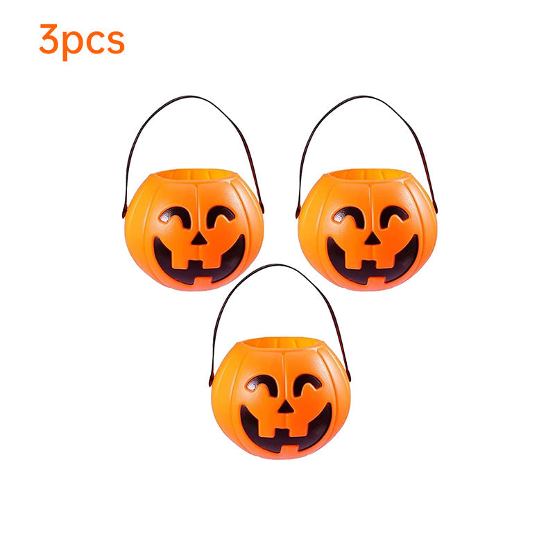 Halloween Pumpkin Buckets for Trick-or-Treating Set