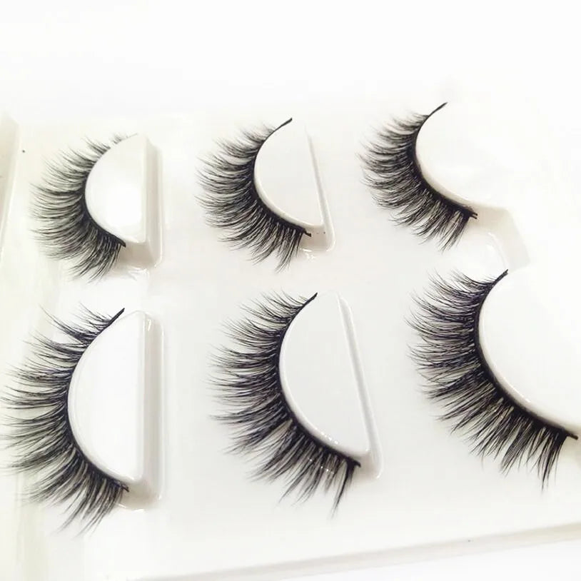 False Eyelashes, Natural Soft Handmade 3-Pair Lash Set