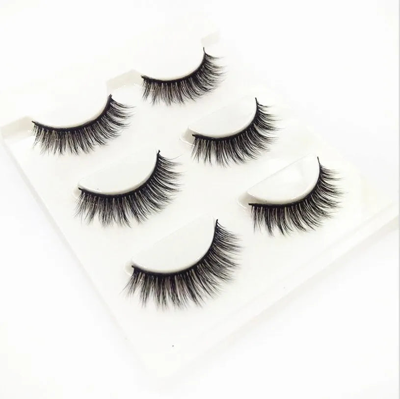 False Eyelashes, Natural Soft Handmade 3-Pair Lash Set