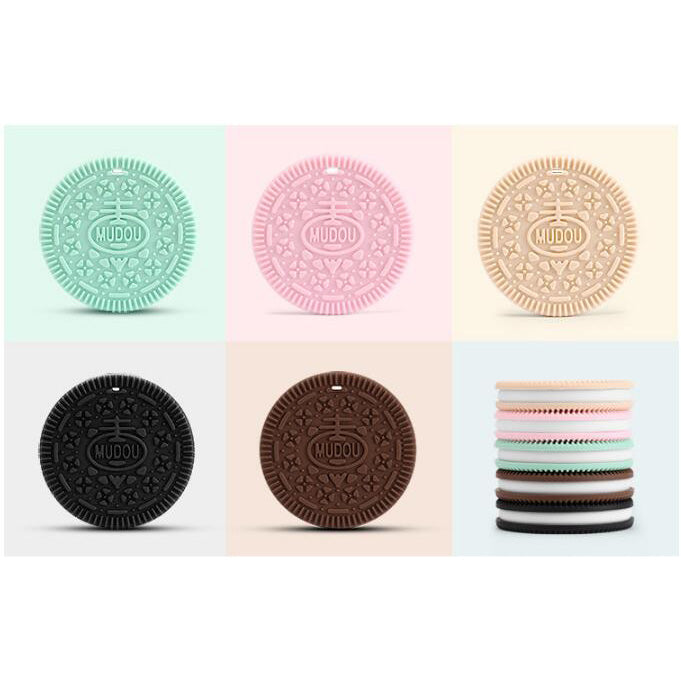Silicone Cookie Teether for Sore Gums, BPA-Free Baby