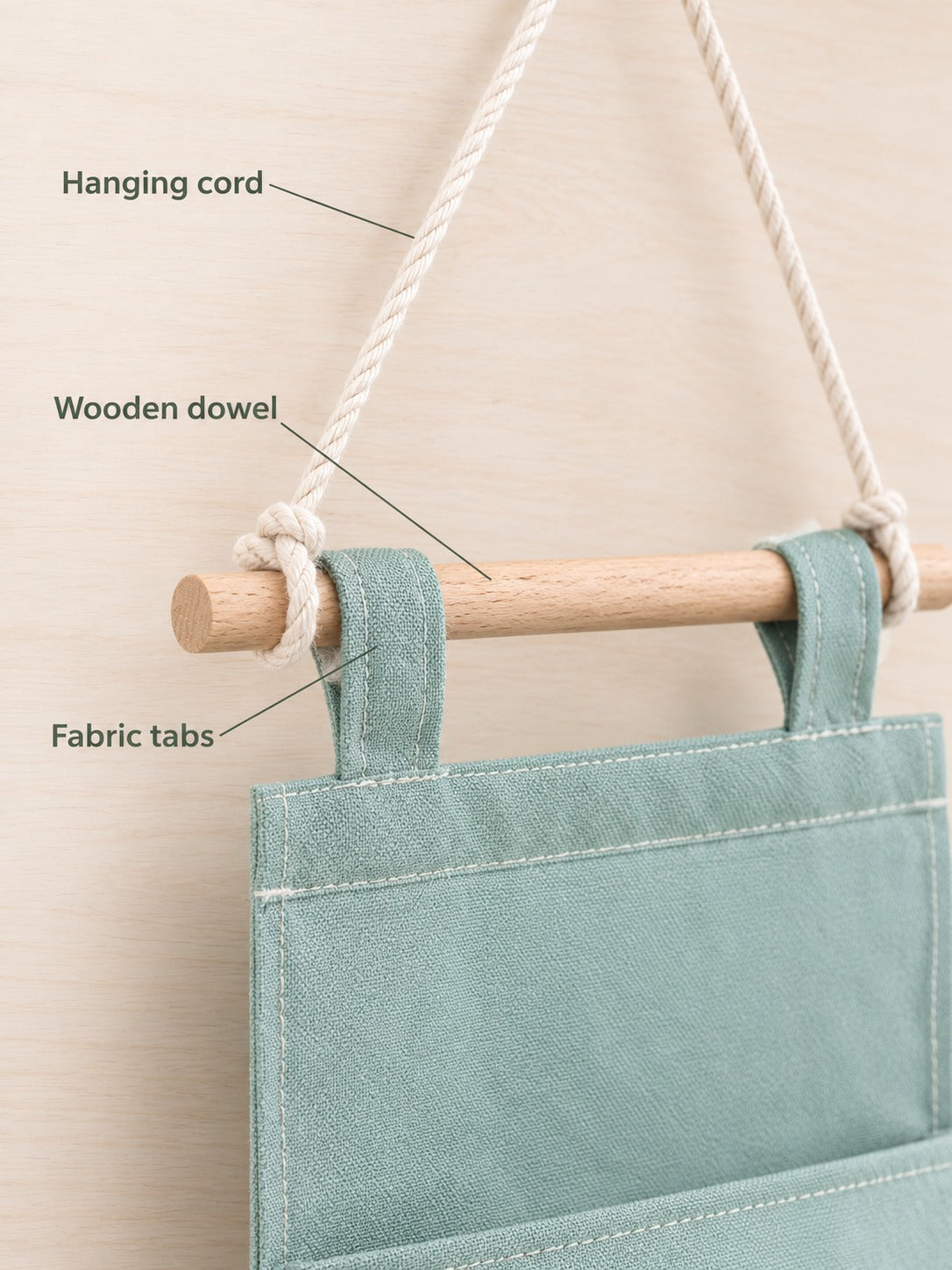 3-Pocket Hanging Wall Organizer for Nursery Storage