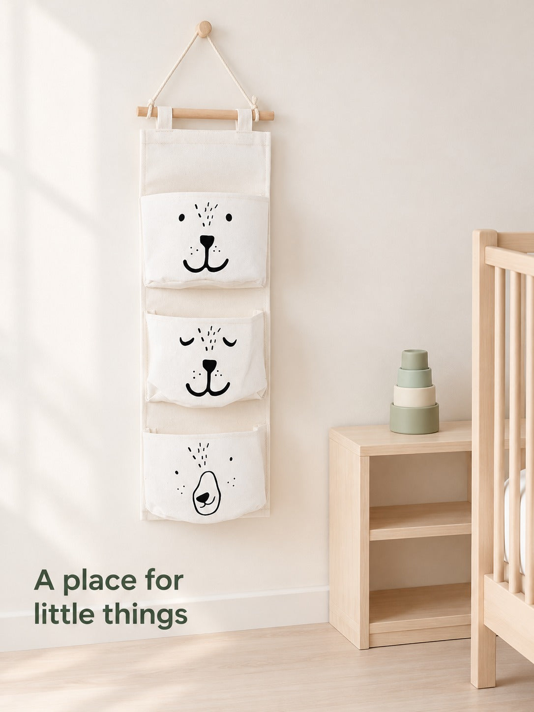 3-Pocket Hanging Wall Organizer for Nursery Storage