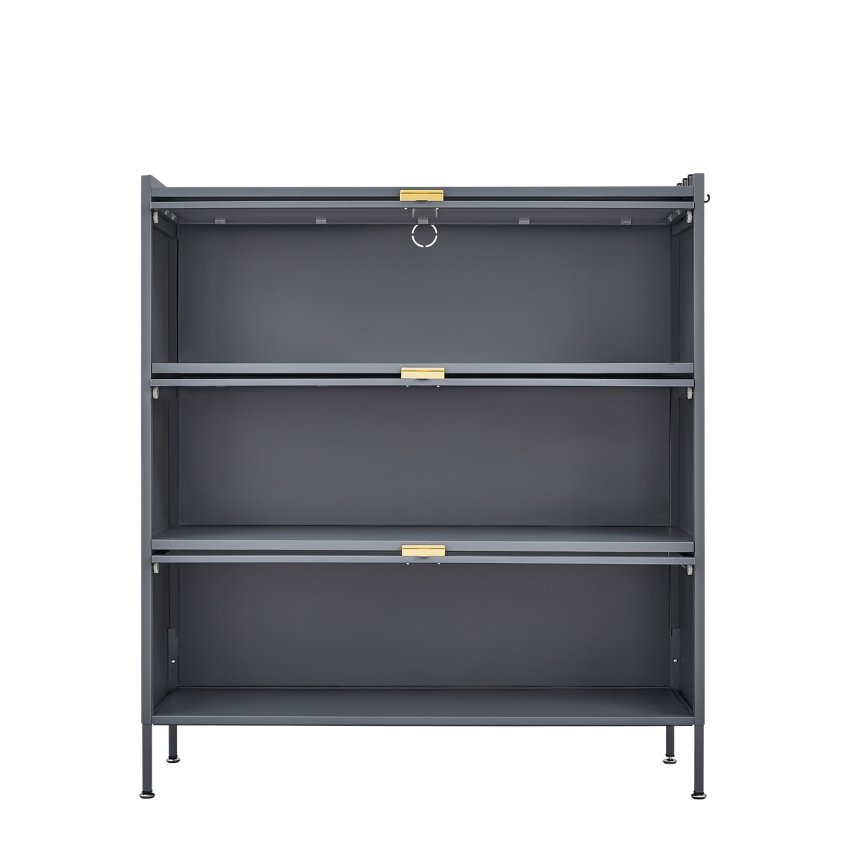 3-Tier Pantry Storage Cabinet with Fluted Glass Doors