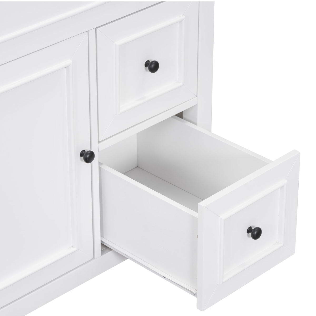 30 Inch White Bathroom Vanity with Sink Top and Storage
