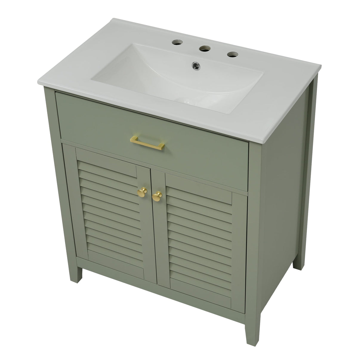30-Inch Bathroom Vanity with Sink and Hidden Storage