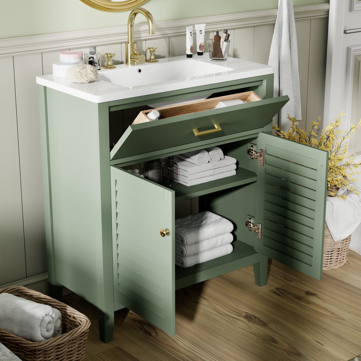 30-Inch Bathroom Vanity with Sink and Hidden Storage