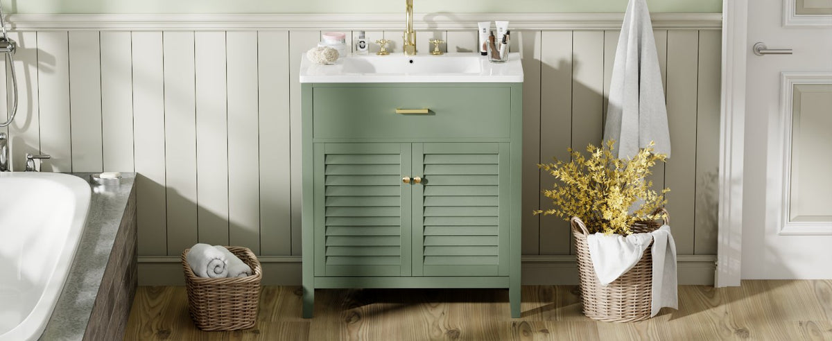 30-Inch Bathroom Vanity with Sink and Hidden Storage