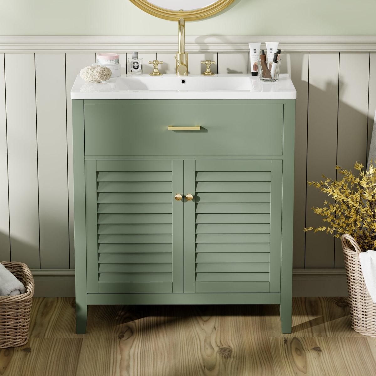 30-Inch Bathroom Vanity with Sink and Hidden Storage