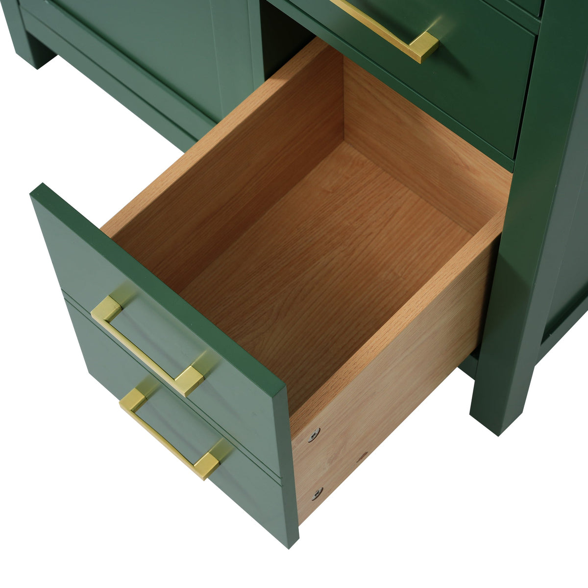 30-Inch Green Bathroom Vanity, Ceramic Sink & Storage
