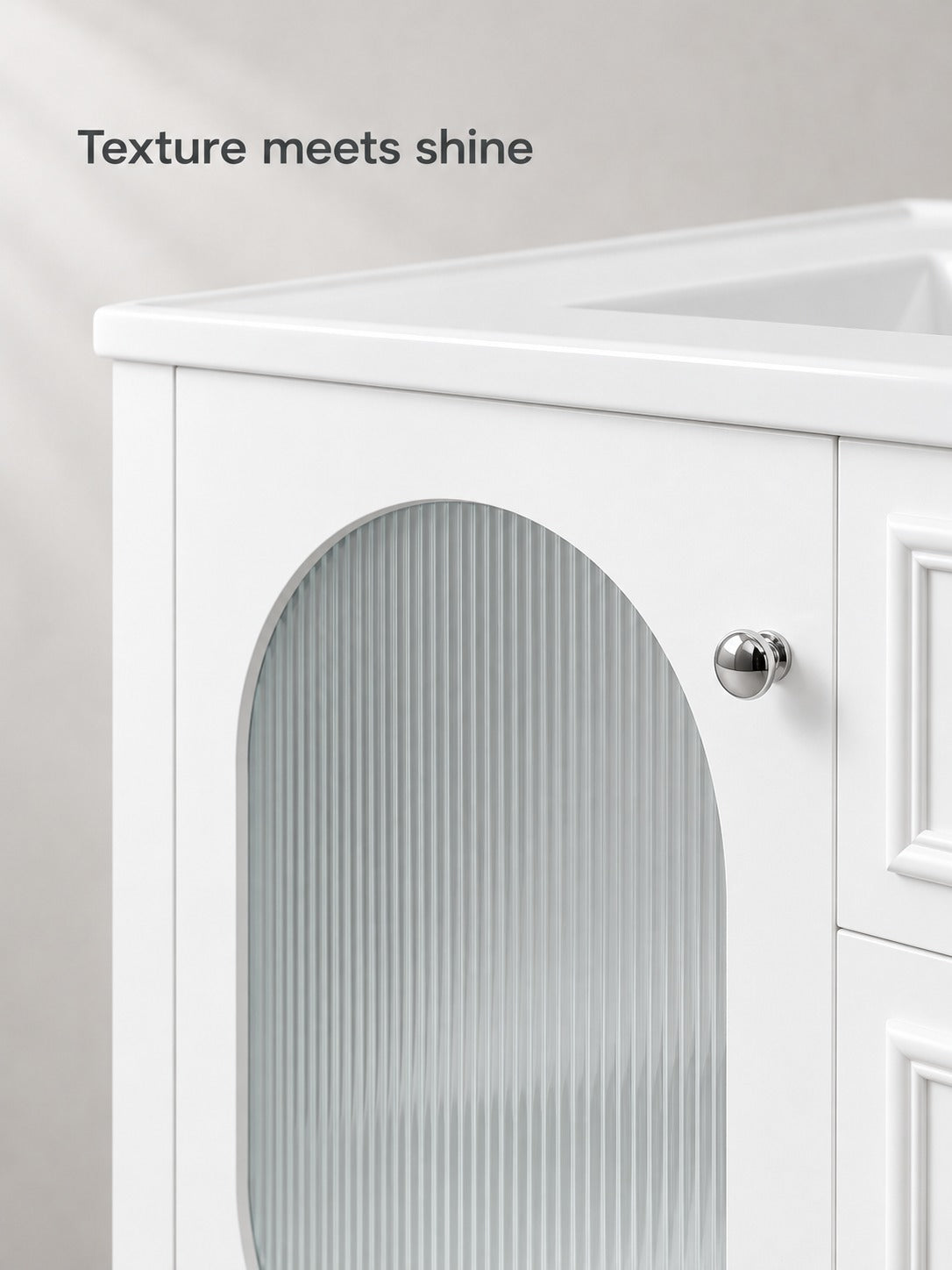 30 Inch White Bathroom Vanity with Sink and Drawers