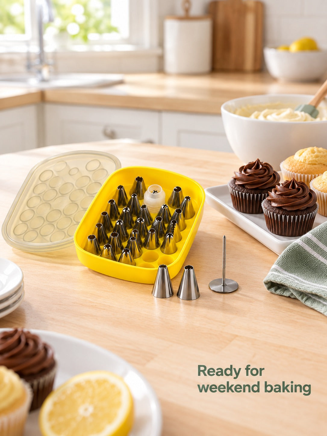 30-Piece Stainless Steel Piping Tip Set for Cake Decorating