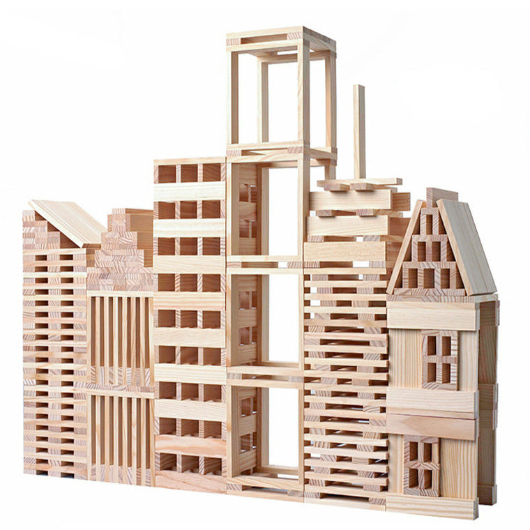 300-Piece Wooden Building Sticks for Creative STEM Play