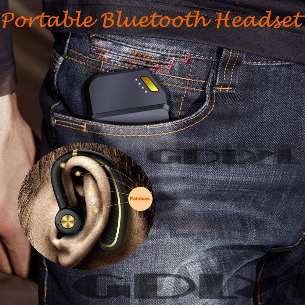 Wireless Single Earpiece Headset with Mic for Calls