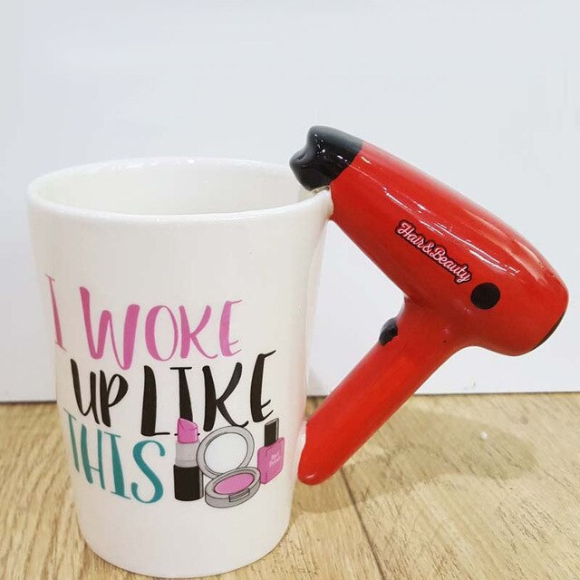 Nail Polish Handle Mug for Beauty Lovers, 300ml Ceramic