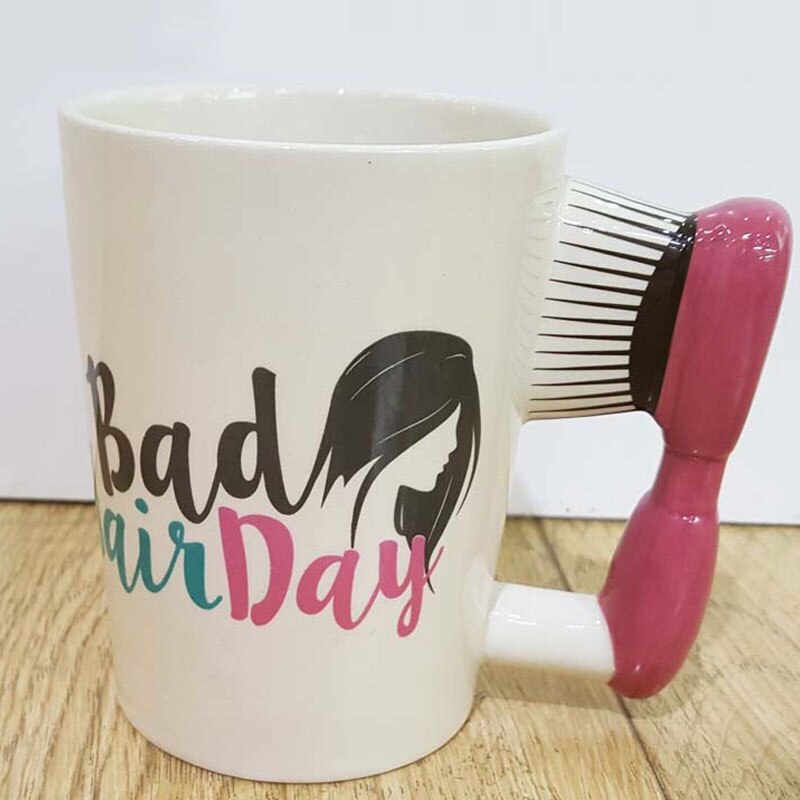 Nail Polish Handle Mug for Beauty Lovers, 300ml Ceramic