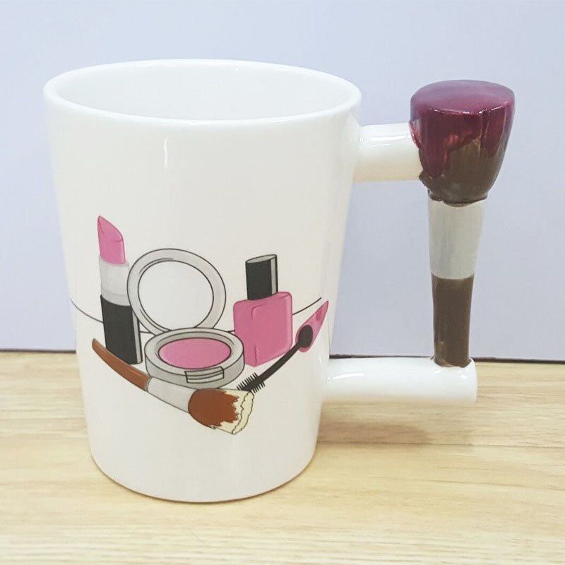 Nail Polish Handle Mug for Beauty Lovers, 300ml Ceramic