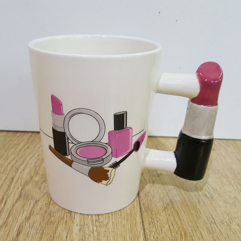 Nail Polish Handle Mug for Beauty Lovers, 300ml Ceramic