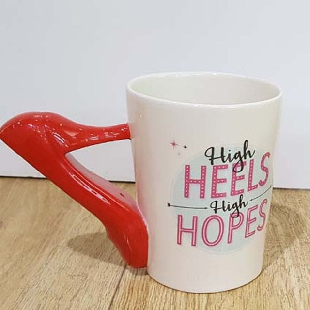Nail Polish Handle Mug for Beauty Lovers, 300ml Ceramic