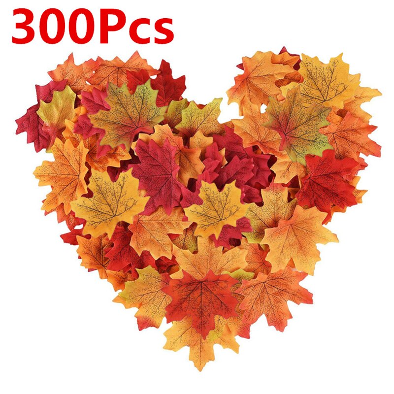 300Pcs Artificial Maple Leaves for Autumn Party Decor
