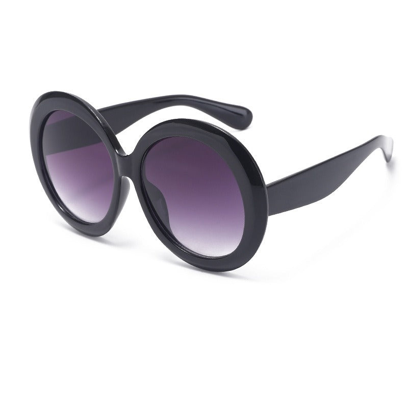 Oversized Round Sunglasses With Dual-Color Frames for Women