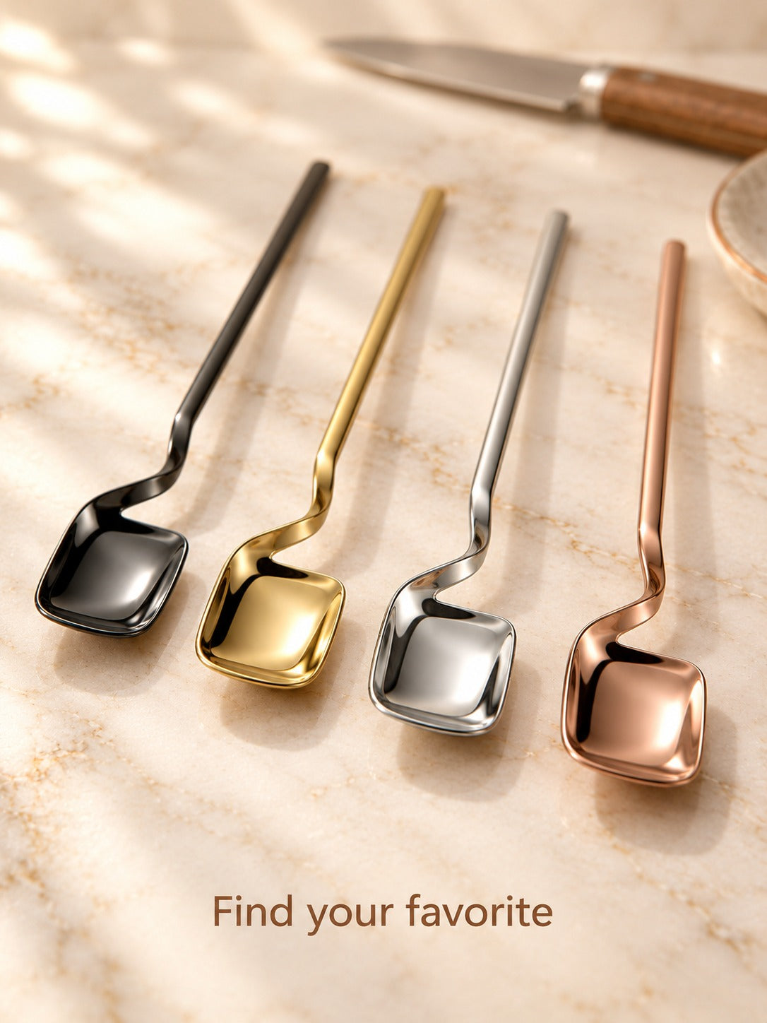 304 Stainless Dessert Spoons and Forks with Cup Hanger