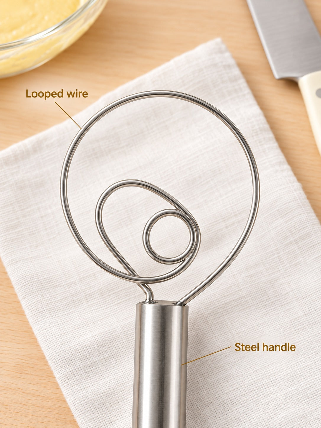 304 Stainless Steel Batter Stick for Lump-Free Mixing