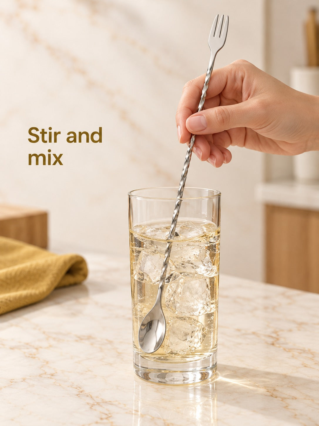 304 Stainless Steel Cocktail Bar Spoon with Twisted Shaft