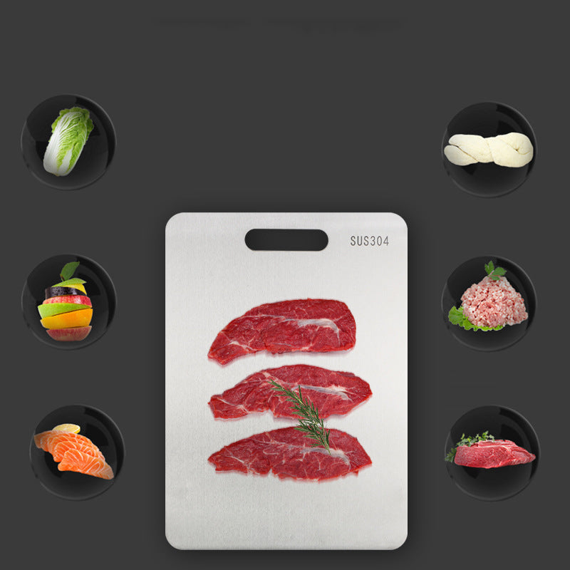 Stainless Steel Cutting Board: Food-Grade 304 with Handle