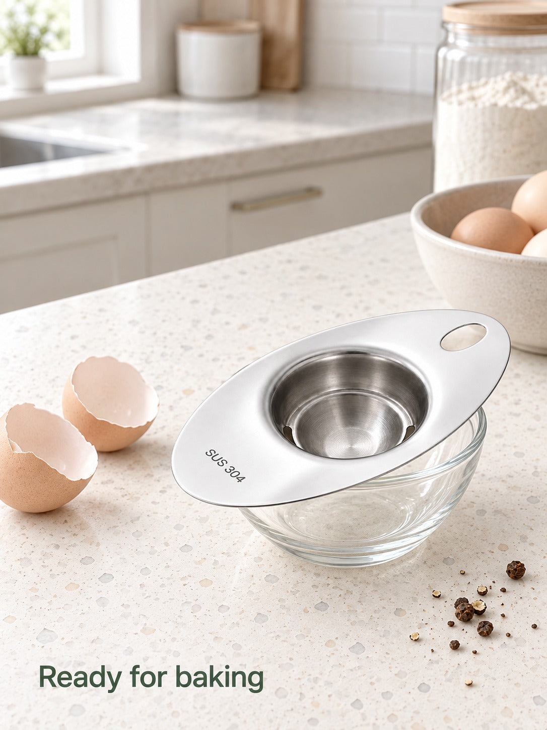 Stainless Steel Egg Separator That Keeps Yolks Intact