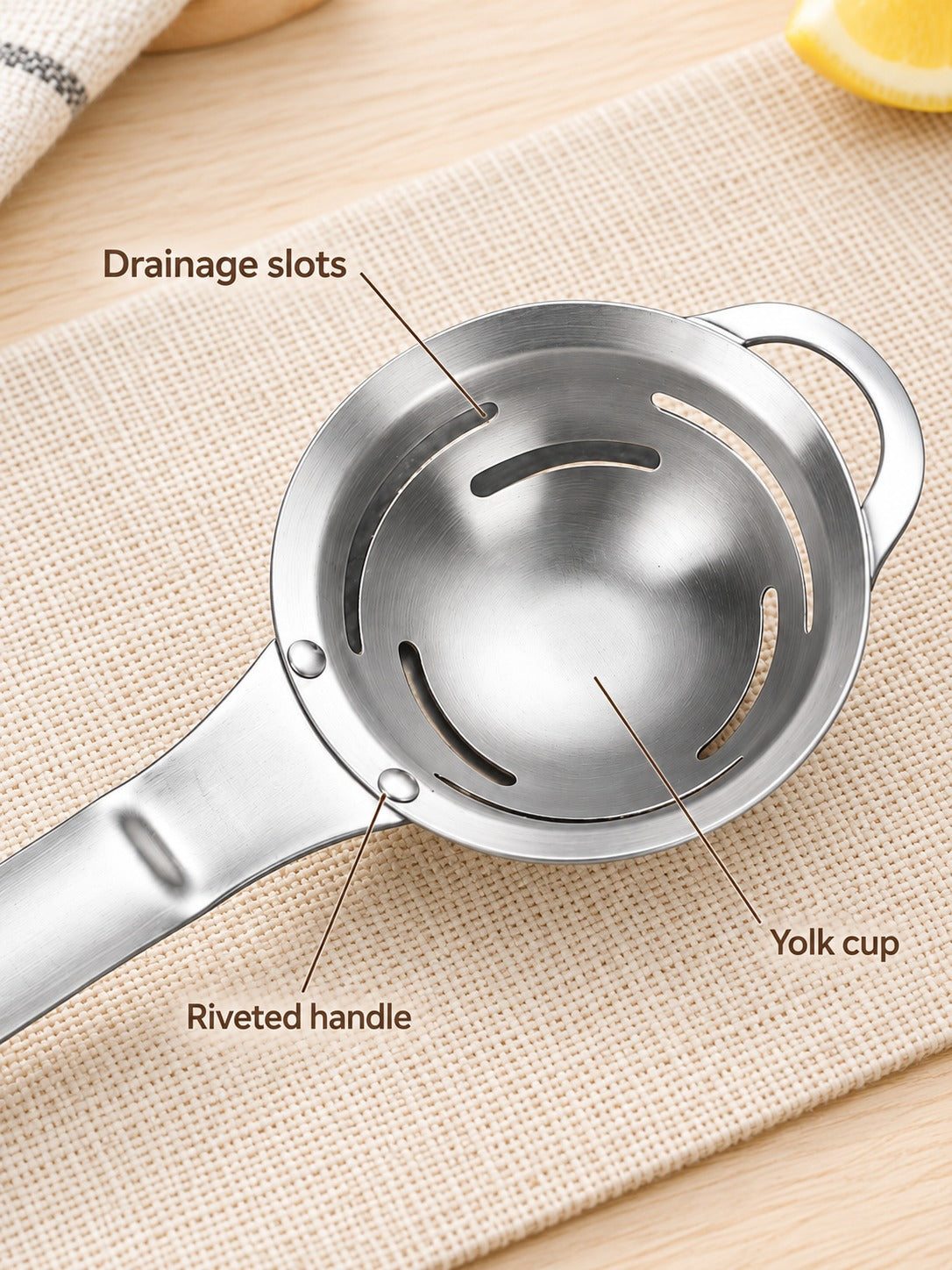 Stainless Steel Egg Separator for Clean Egg Whites